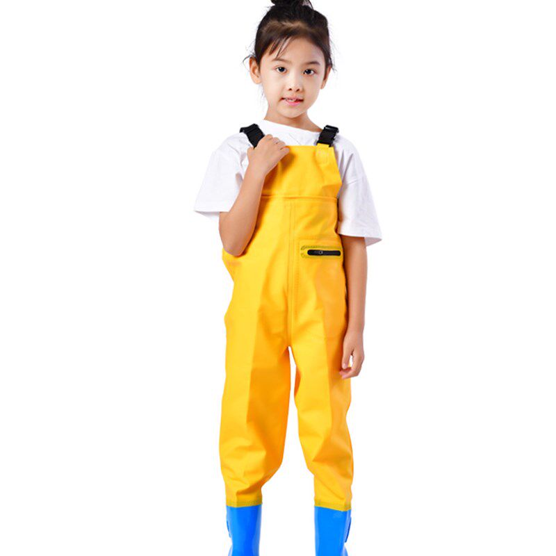 儿童玩水连体下水裤幼儿园防水衣服赶海装备宝宝抓鱼涉水雨裤沙滩