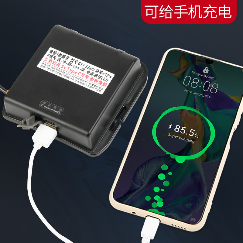 激光炮强光头灯黄光充电超亮远射头戴式灯电筒大功率锂电照明矿灯