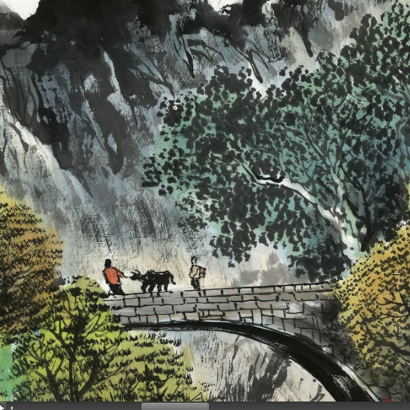 风水国画山水靠山招财画心办公客厅装饰高清微喷