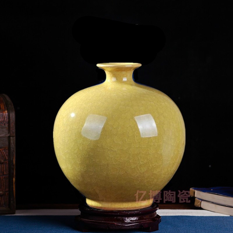 景德镇陶瓷器仿古冰片裂纹釉花瓶插花创意客厅家居装饰工艺品摆件