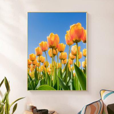 郁金香花卉钻石画2024新款贴画客厅5d满钻自己手工水晶砖石十字绣