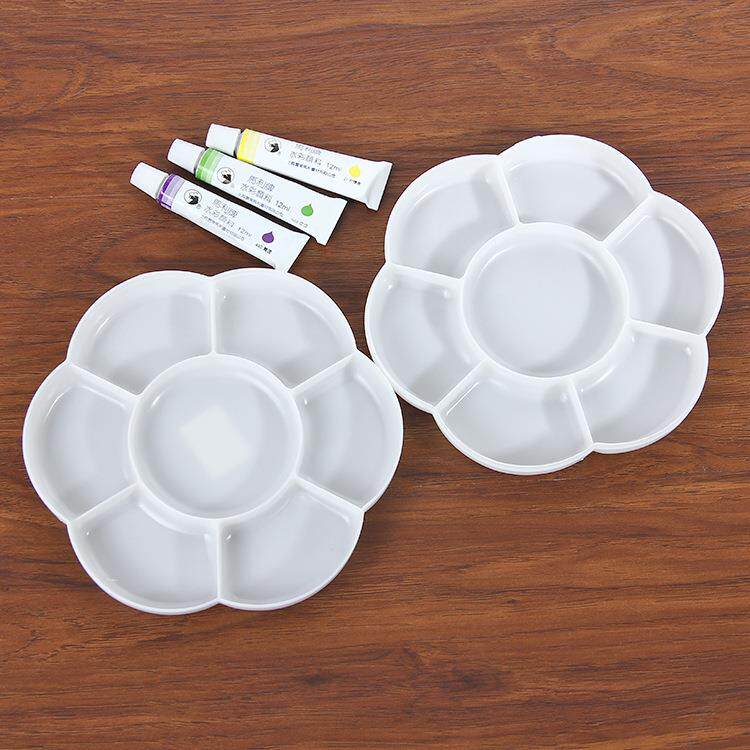 梅花双盖调色盒 梅花调色碟 水粉水彩丙烯颜料调色盘