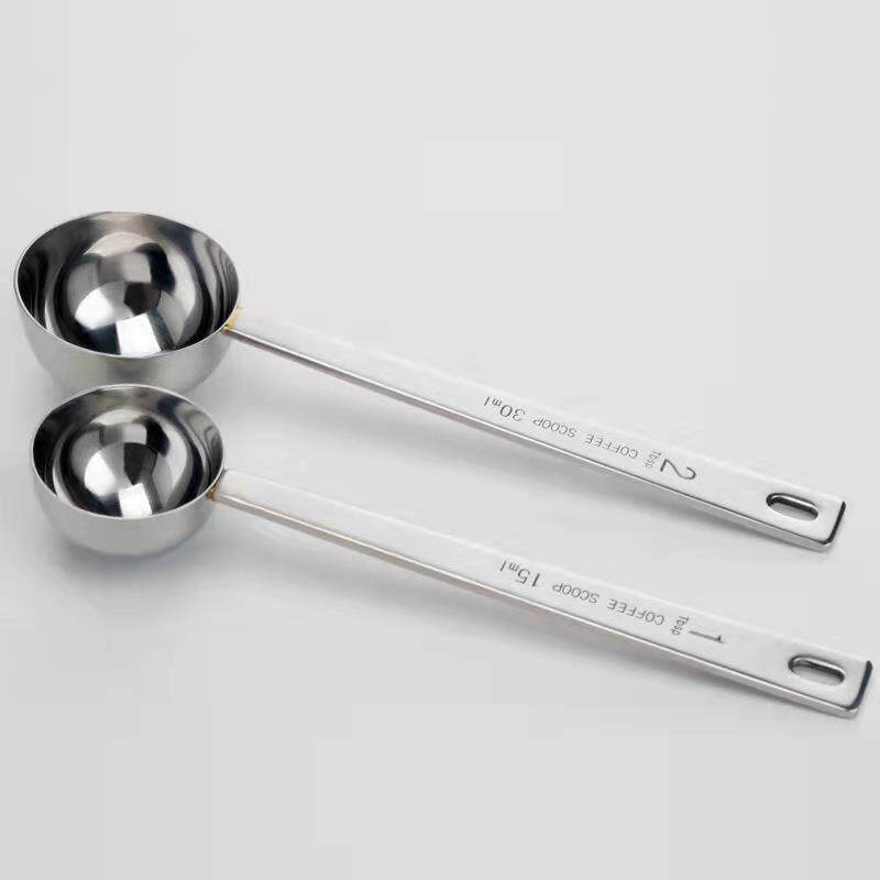 304不锈钢量匙刻度量咖啡勺15ml30ml长柄调料取粉烘焙家用调味勺