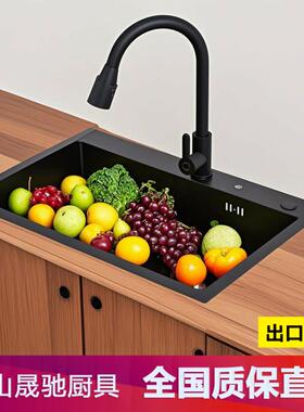 60x40 68x38厨具厨房洗菜盆304不锈钢水槽单槽洗碗槽家用洗菜