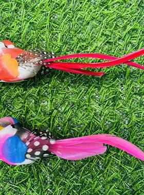 仿真小鸟夹子款泡沫羽毛假鸟模型田园庭院幼儿园假山盆景装饰摆件