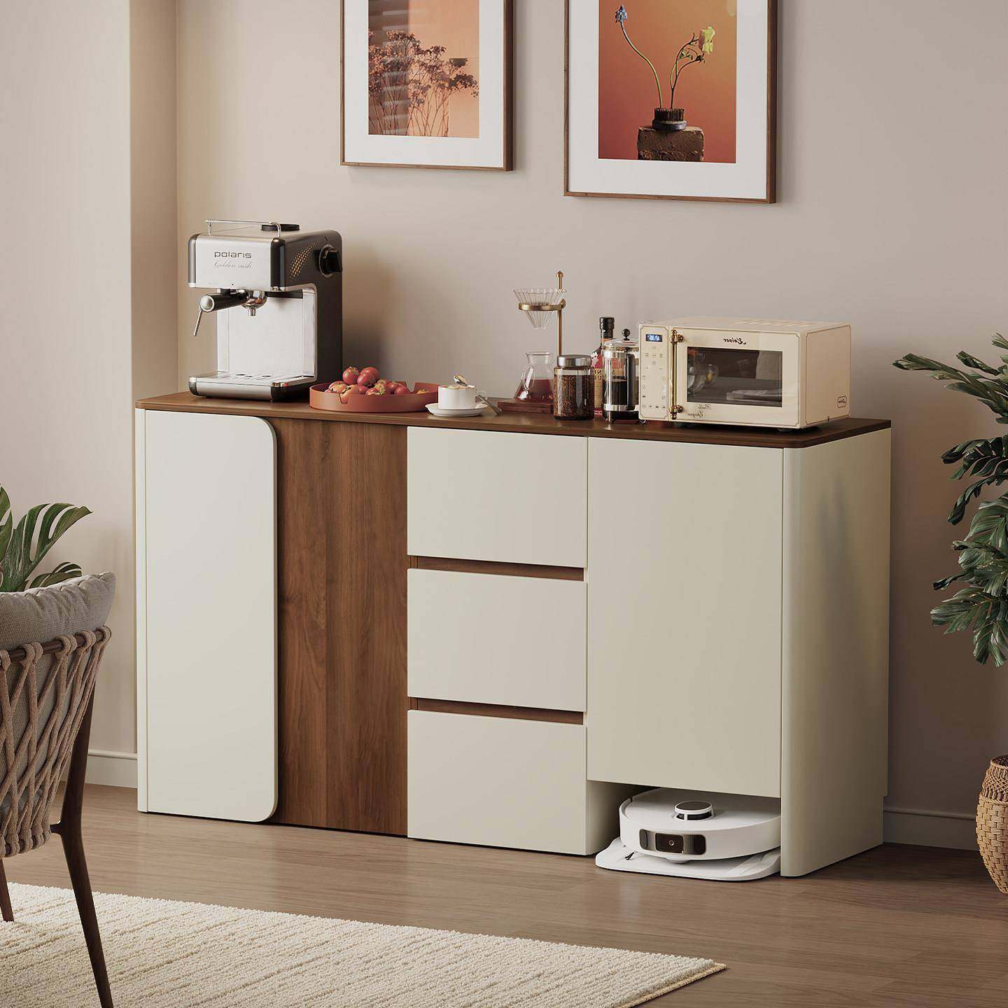 实木餐边柜扫地机器人收纳柜基站上方置物架茶水柜客厅靠墙咖啡柜,住宅家具,餐边柜,淘宝优惠券,粉丝福利购,淘宝优惠卷