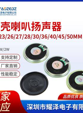 20/23/27/28/30/36/40/45/50mm8欧1W/瓦内磁超薄扬声器铁壳小喇叭