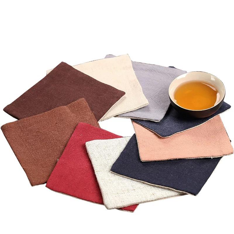 国风棉麻布艺杯垫 鸡尾酒杯威士忌杯垫 日式隔热吸水垫茶杯酒杯垫