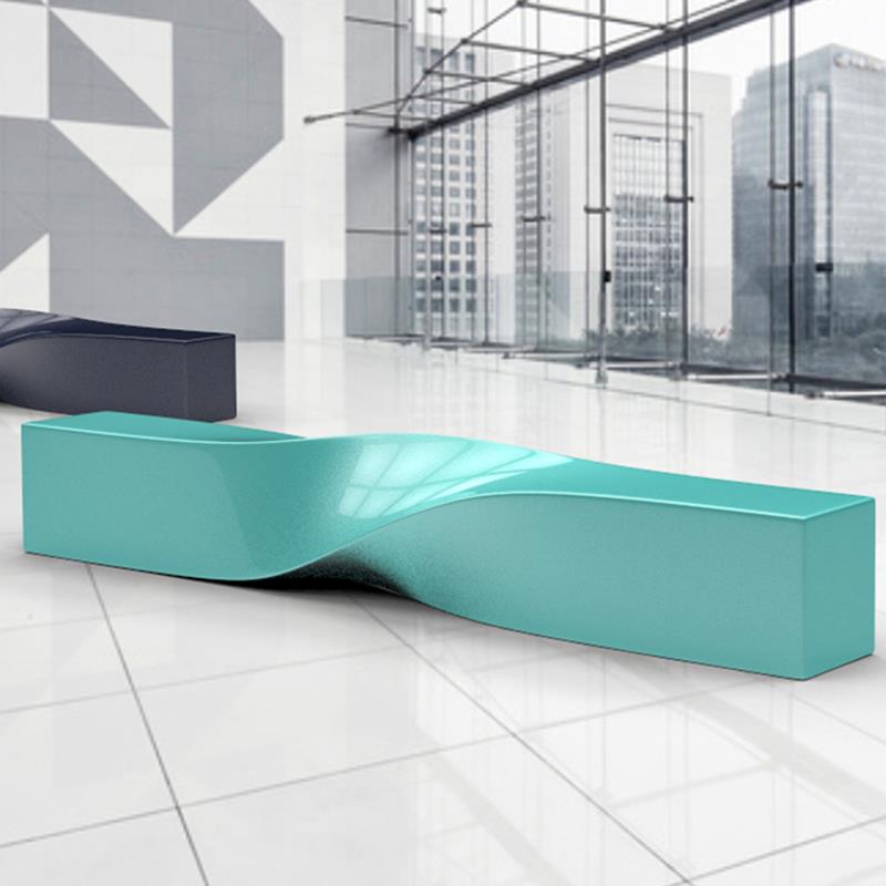 玻璃钢座椅商场商业广场扭曲麻花长凳学校公园公共休息区休闲长椅