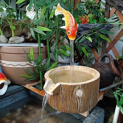 悬浮喷泉锦鲤水龙头悬空天壶流水循环水天外来财鱼缸鱼池水桶花盆