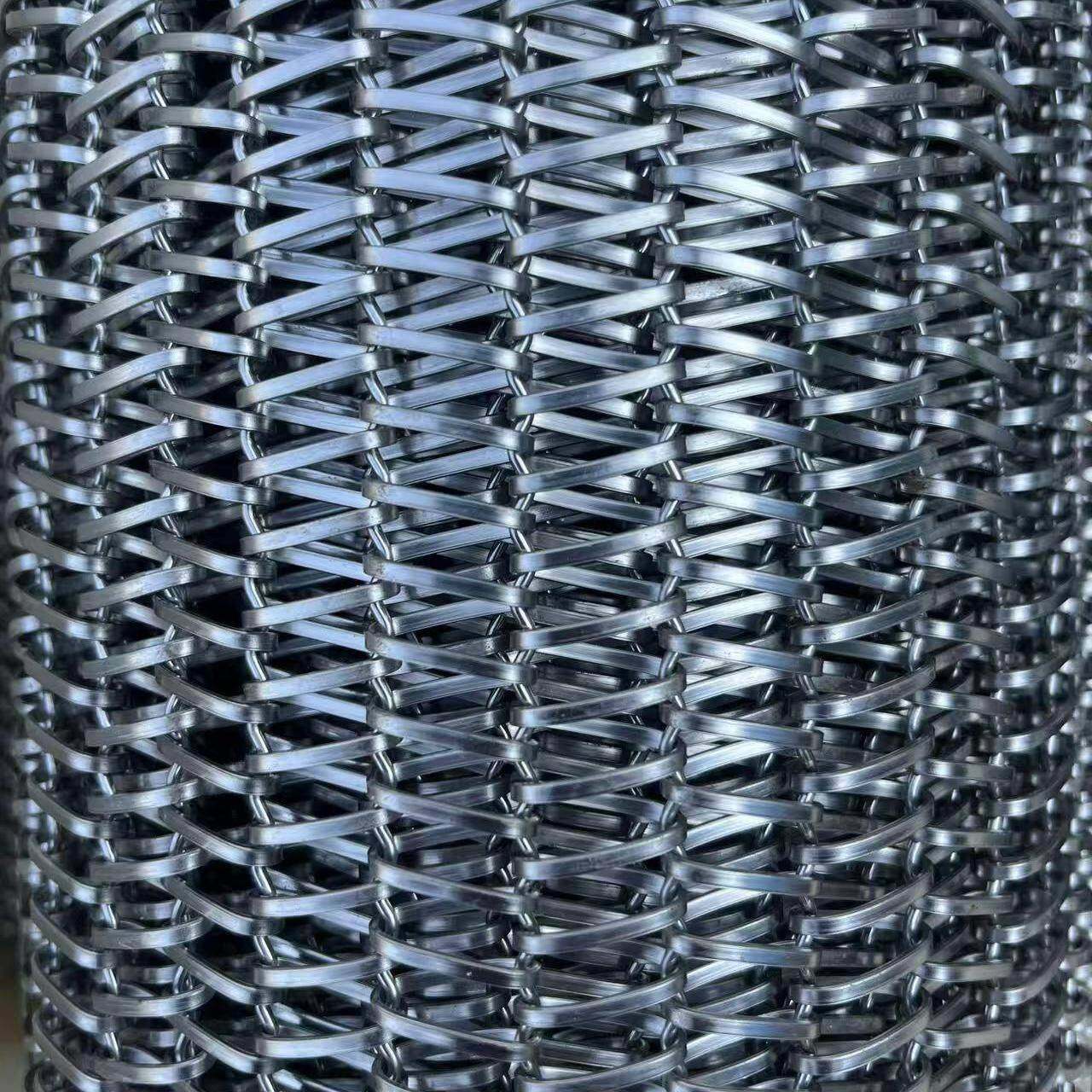 金属螺旋网帘幕墙屏风装饰网不锈钢螺旋编织网帘酒店隔断屏风垂帘