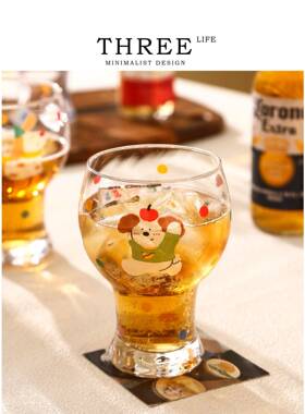 Tlife·Souci·杯具啤酒杯玻璃杯可爱家用牛奶果汁杯饮料杯 |无忧