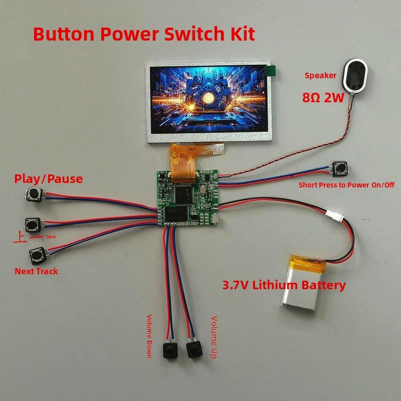 4.3英寸屏幕视频播放器模块视频贺卡主板套件DIY手工转换播放器