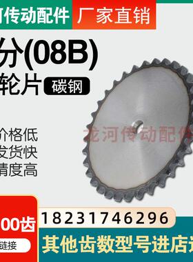 4分08B平片链轮配08B单排链条51/52/53/54/55/56/57/58/59-100齿