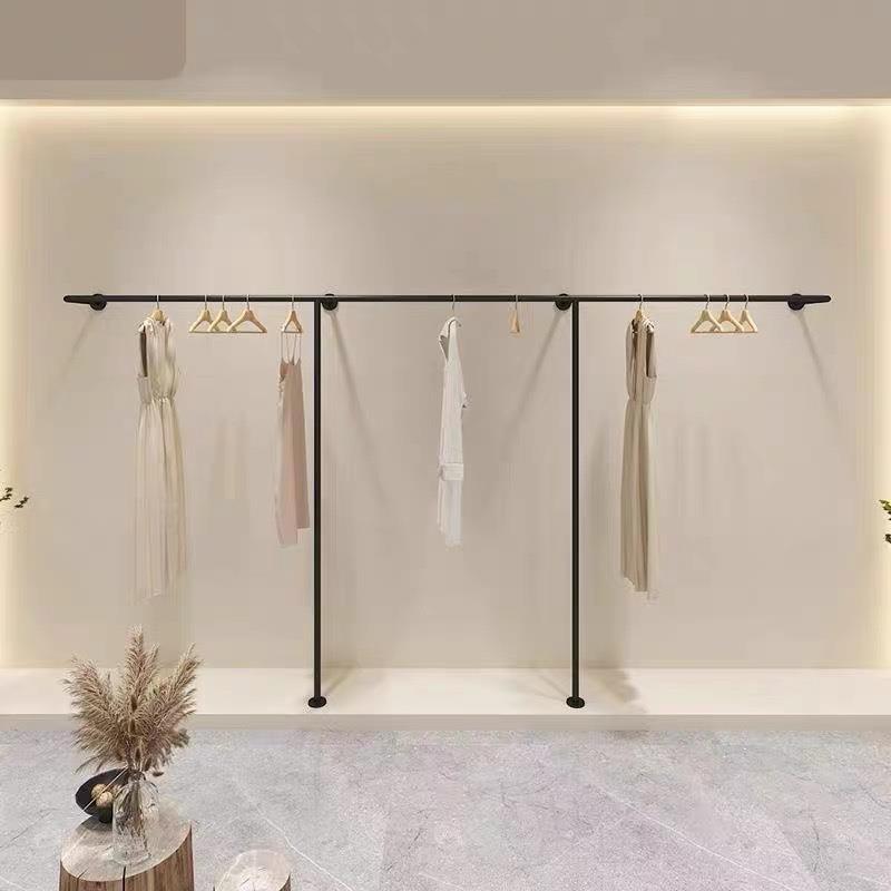 服装店展示架上墙黑色衣服架子壁挂式男女装店货架简约落地陈列架