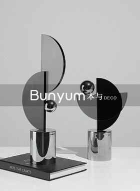 简约几何水晶圆球船n帆雕塑摆件样板间书房家居玄关博古架装饰品