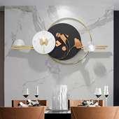 大气挂表家 饰电视背景墙上时钟客P厅挂式 新中式 轻奢风钟表挂钟装