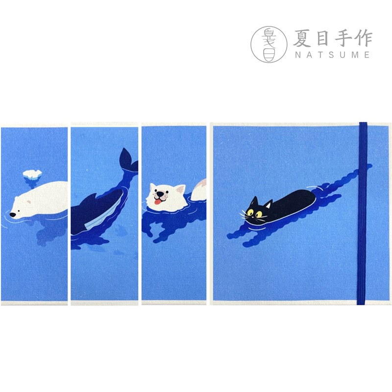 97-100《游泳动物》系列手工随C身旅行水彩本手账速写本宝虹鲁本