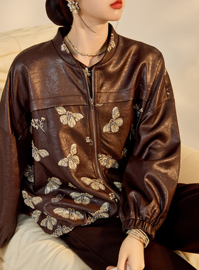 新中式重工蝴蝶钉珠复古刺绣国风轻奢高级长袖外套半裙套装 N9019