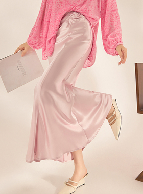 弥蝶国风版新款复古设计感捏褶半身裙高级显瘦醋酸鱼尾半裙 N1019