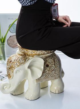 结婚礼物仿实木客厅招财特大号大象凳子换鞋凳穿鞋凳家居饰品摆件
