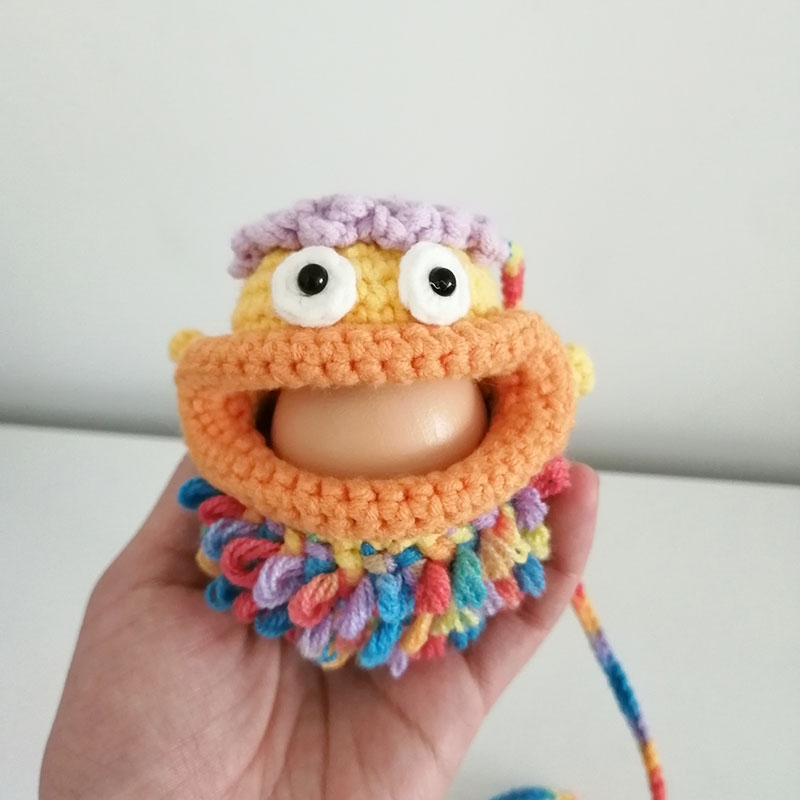 极速立夏蛋兜材料包doiy端午节幼儿童挂颈可爱大嘴怪装鹅蛋护袋网