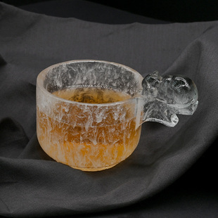 极速古法冰冻烧琉璃睡猫w主人杯手工茶杯品茗杯生日礼物