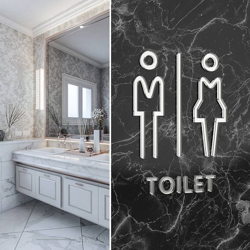 极速立体简约女洗手间o标识牌档商场卫生间门牌创意酒店厕所标志