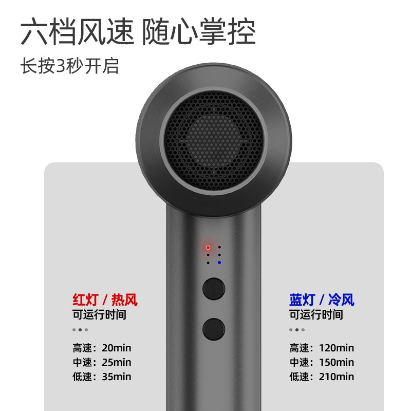 欧莱诗无线吹风机家用充电式免插电护发速干学生宿舍专用电吹风筒