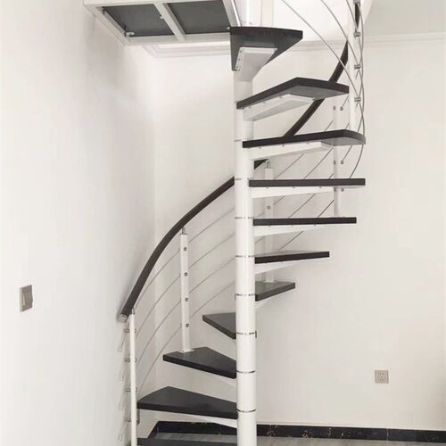 旋转楼梯室内阁楼小型整体复式别墅家用中柱实木loft公寓楼梯定制