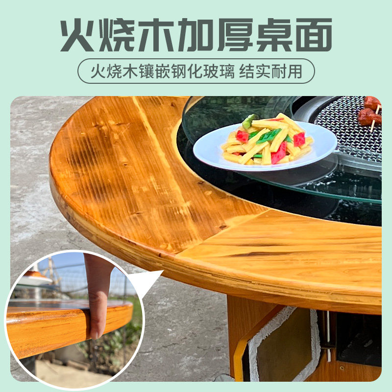 农村柴火灶家用烧木柴铁锅炖灶台桌子铁锅炖烧柴火鸡地锅鸡专用灶