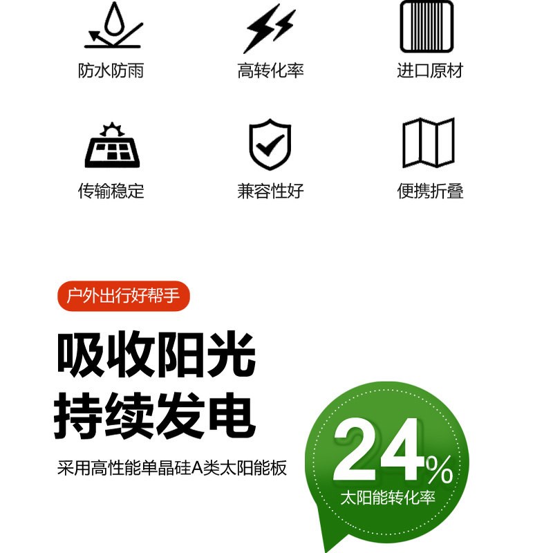 太阳能充电板100W500W发电便携单晶光伏充快充太阳能折叠包