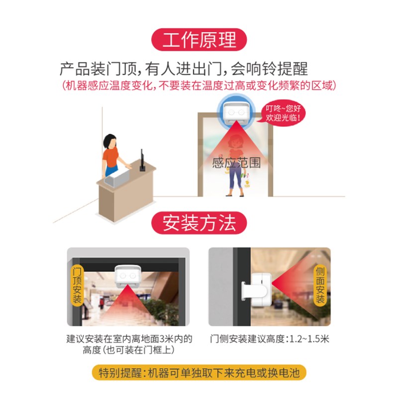 手机蓝牙自定义编辑丨智能迎宾器欢迎光临便利店进门感应广告门铃