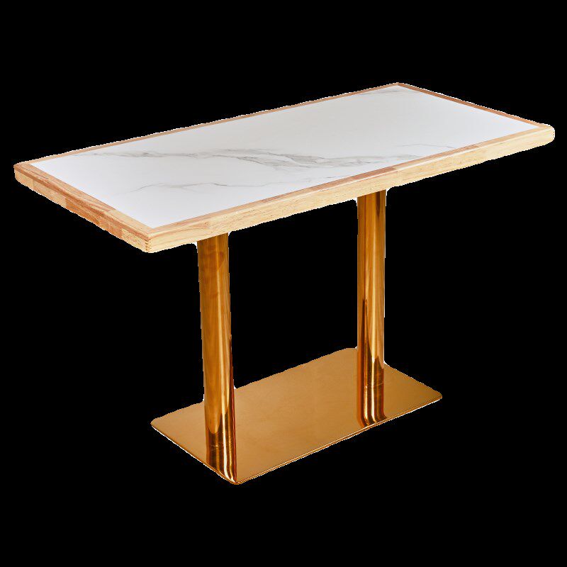 实木岩板商用g小吃面馆奶茶食堂咖啡厅麻辣烫餐桌烧烤饭店快餐桌