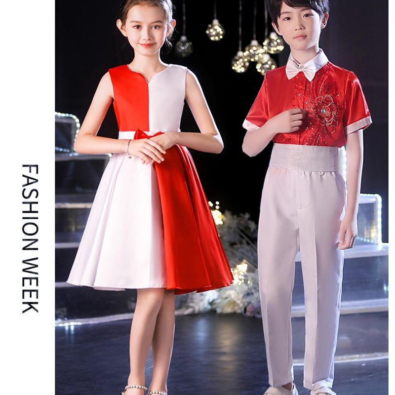 元旦儿童大合唱团k演出服中小学生诗歌朗诵比赛礼服舞蹈男女表演