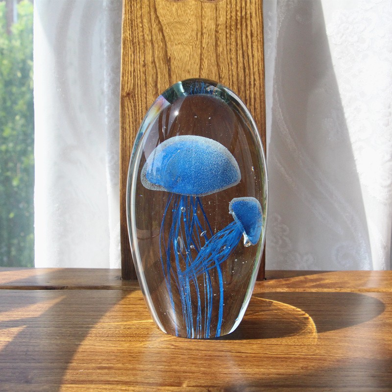 博山琉璃夜光水母球乔迁装饰办公室客厅玄K关酒柜摆件送礼品纪念