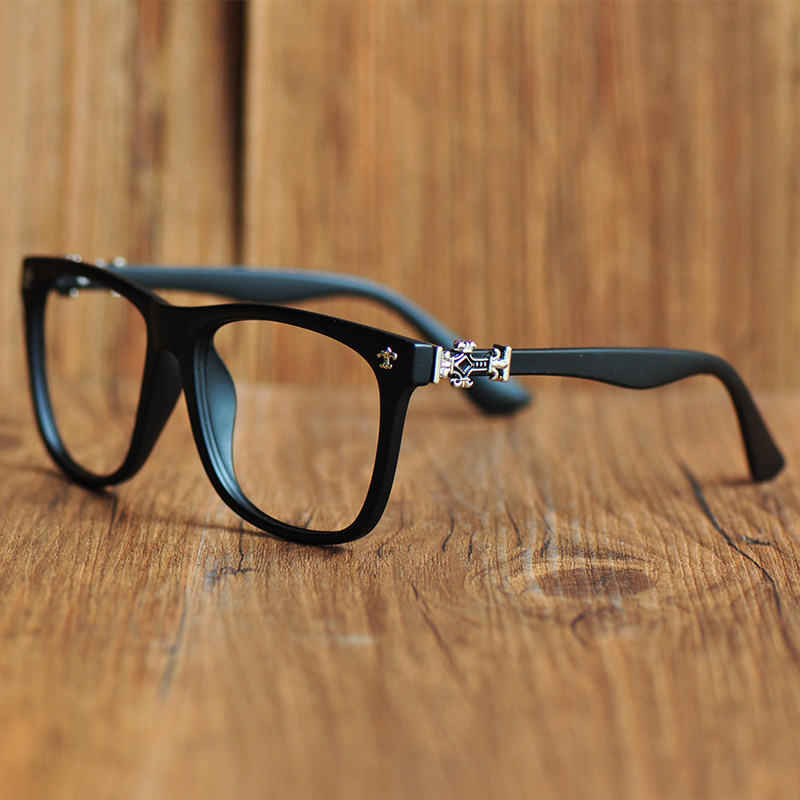 新款韩版眼镜框 无镜片潮人男女复古眼H镜架眼睛平光镜 黑框架眼