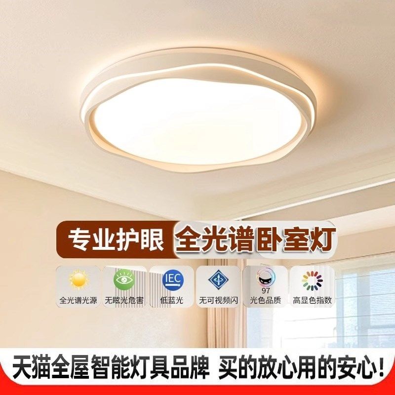 2024新d款卧室灯led全光谱护眼吸顶灯奶油风花朵儿童房间中山灯具