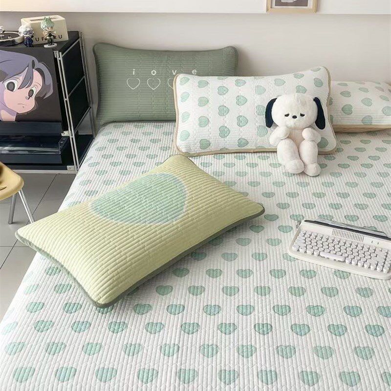 韩式纯棉加厚卡通可r爱儿童绗缝床盖床垫床单三件套可定做