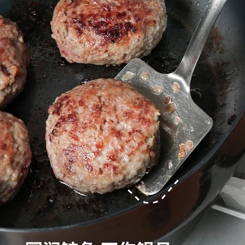 霜山304不锈钢锅铲方形煎蛋煎肉C饼铲子玉子烧平锅铲长柄轻薄煎铲