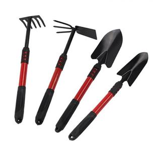 跨境园艺工具四件套家用种花挖土除草锄头铲子五齿耙长柄赶海工具