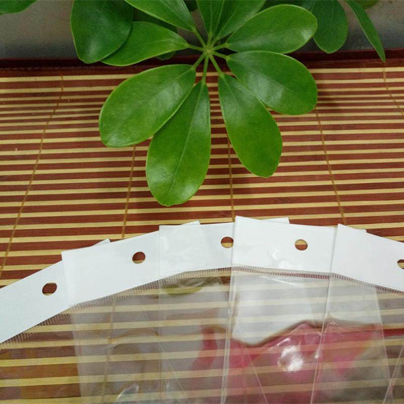 大号 白色卡头挂孔袋 OPP自粘袋 饰品玩具透明塑料包装袋 100个