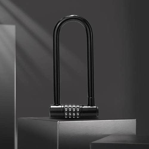 自行车锁U型锁玻璃门锁密码锁大门挂锁防盗商铺U形锁双插锁锁头