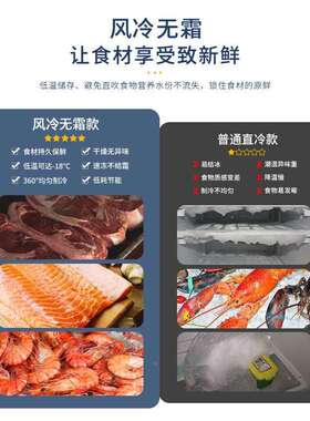 不锈冻钢璃门四门冰箱商用厨房保工作台双温冰鲜柜玻冷藏冷操工作