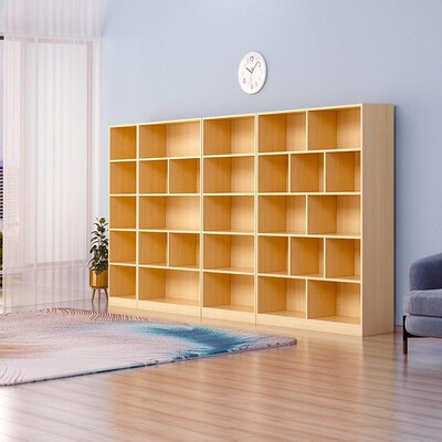 简易全实木童书落地儿置物架家用客厅收柜组合JFA学架生书纳柜子