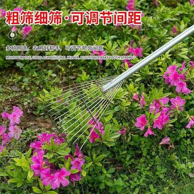 不锈钢搂草耙子密耙草耙子铁耙子草坪草耙子农用农具草爬子扇形