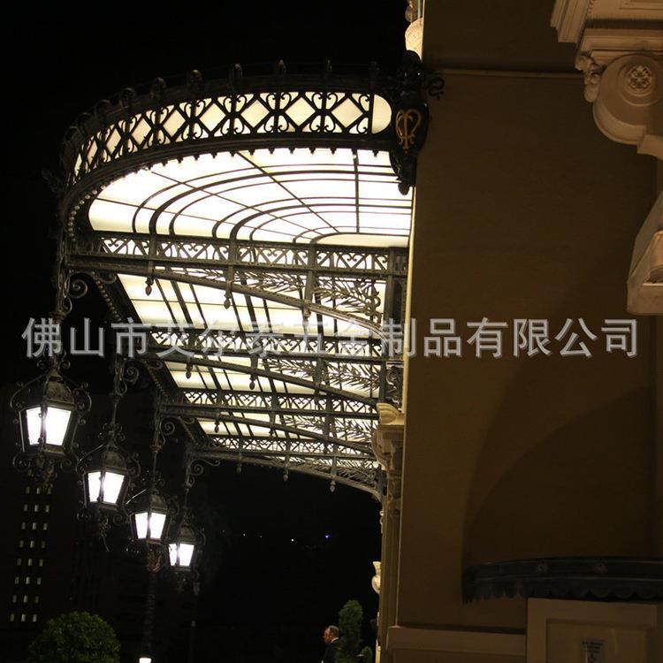 帐篷铁艺遮阳棚应雨篷锻造铁艺厂家供铁遮雨顶棚001酒店专用铁艺