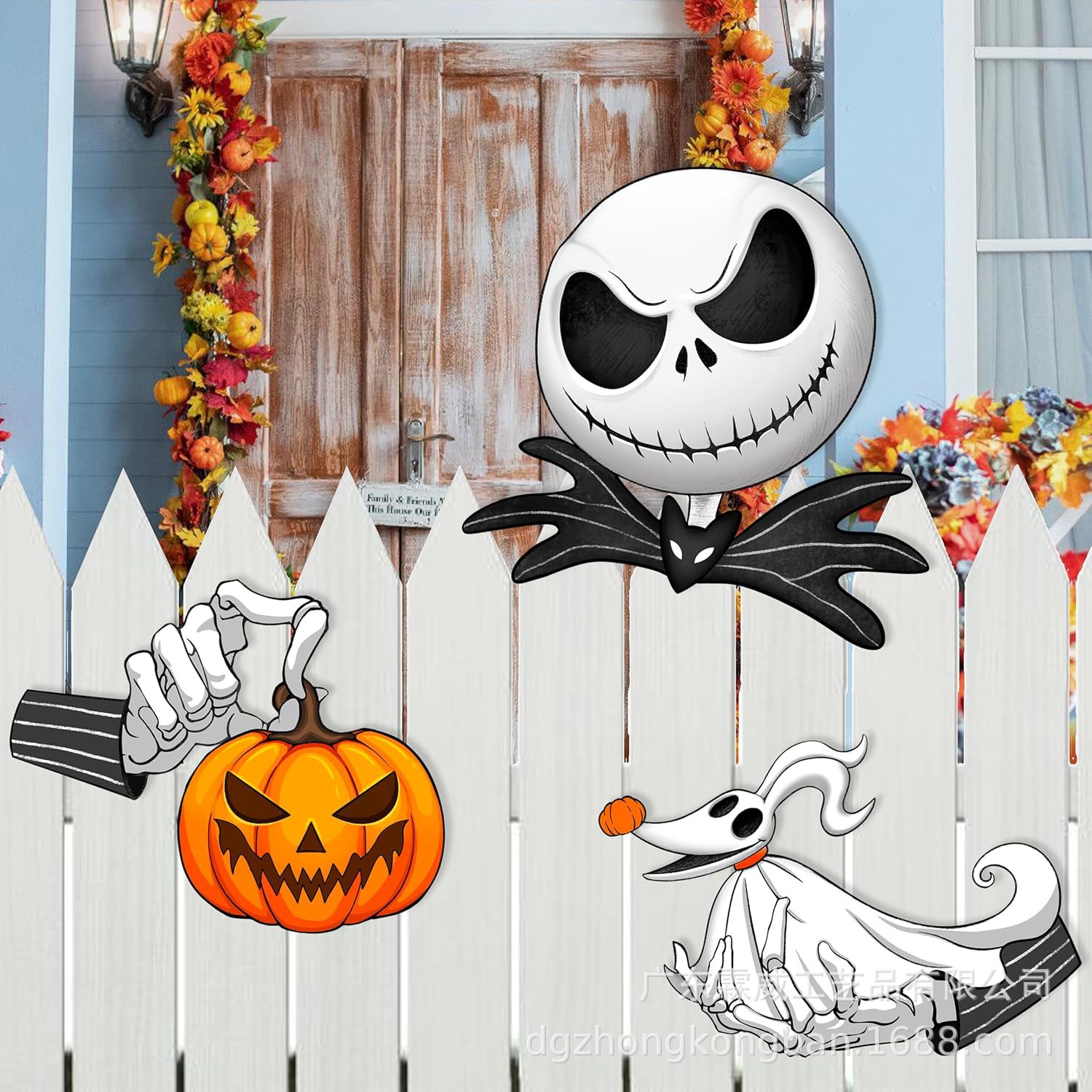 跨境新款爆款万圣节恐怖白色幽灵装饰主题庭院装饰地插牌户外派对