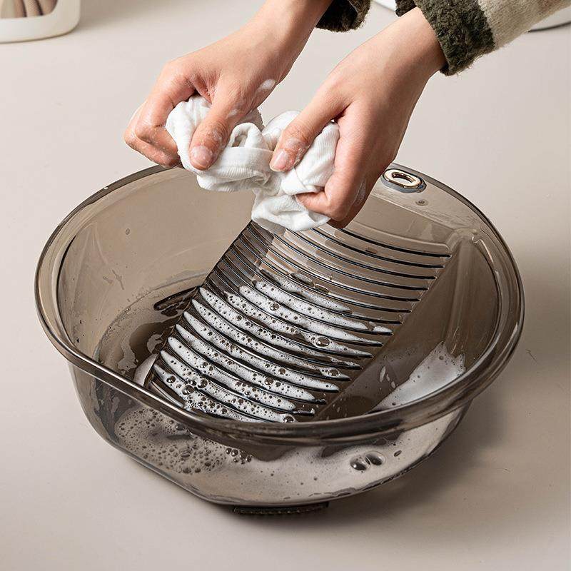 洗衣盆带搓衣板一体式盆家用迷你小号塑料盆婴儿洗内衣内裤袜子盆