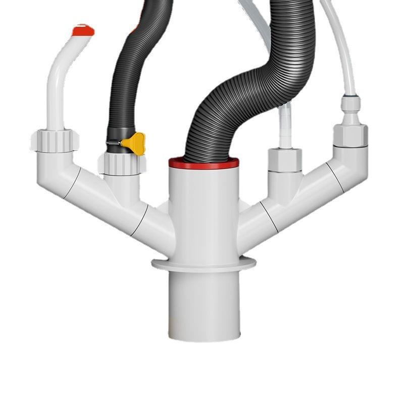 厨房多功能接头通下水管三通头水槽排水管净水器洗碗机防返臭神器